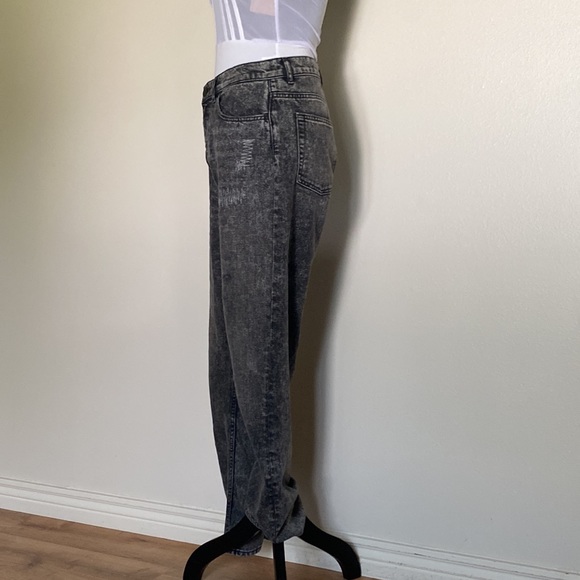 Sandro Paris, Destroyed and Repaired Boyfriend Jeans Charcoal Grey - Picture 4 of 13